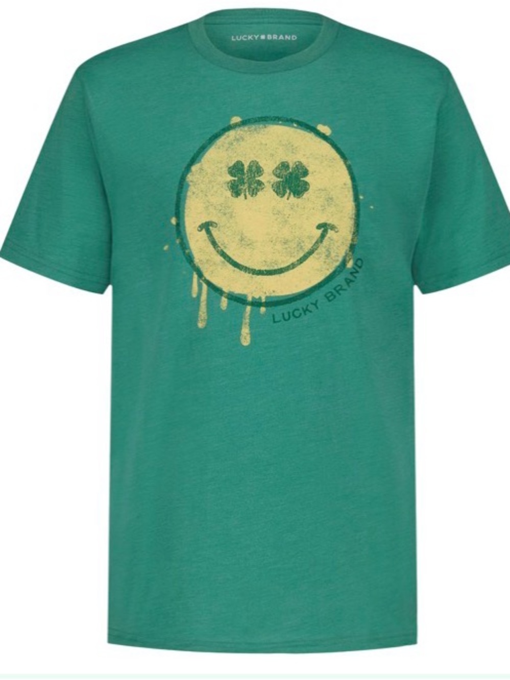Lucky Brand Kids' Green Shamrock Smile Graphic Tee. Size 14/16